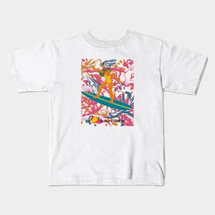 Girl who Surfs. Kids T-Shirt